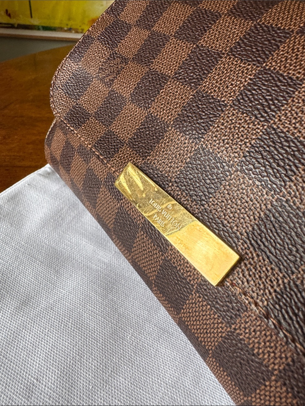 Louis Vuitton Favorite Damier Ebene Crossbody Bag with Gold Hardware - Picture 8 of 8